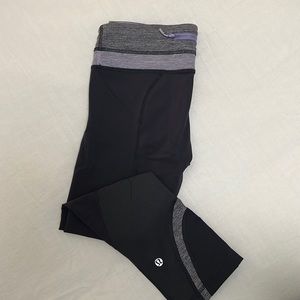 Lululemon Pace Rival Crop Leggings Sz 6 Grey